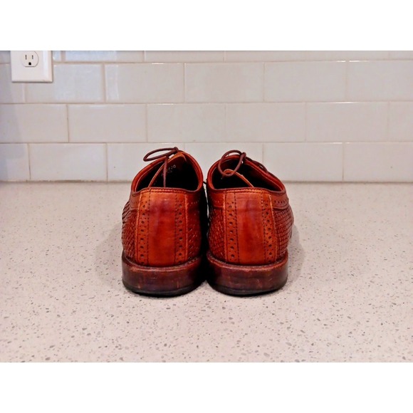 Allen Edmonds Shreveport Men\'s Woven Oxfords Shoes Camel 8.5 Tan Dress main image 9